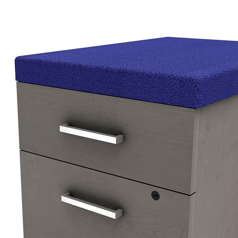 ARCHIVERO VERTICAL 2 GAVETAS CON ASIENTO TAPIZADO