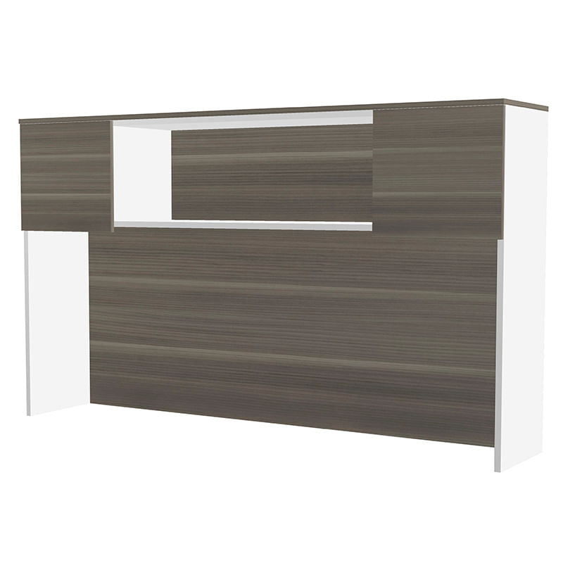 LIBRERO SOBRE CREDENZA 2 PTAS CENIZA/BCO