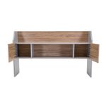 LIBRERO SOBRE CREDENZA 2 PTAS ROBLE/GRIS