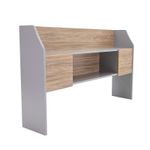 LIBRERO SOBRE CREDENZA 2 PTAS ROBLE/GRIS