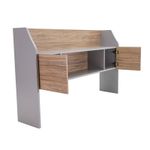 LIBRERO SOBRE CREDENZA 2 PTAS ROBLE/GRIS