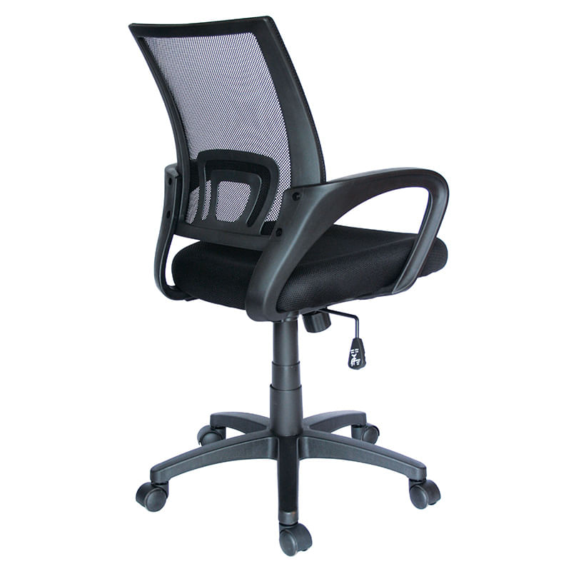 SILLA SECRETARIAL CON BRAZOS MALLA ECOCHAIR NEGRO