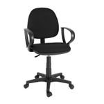 SILLA SECRETARIAL CON BRAZOS TELA CONTEMPO NEGRO