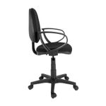 SILLA SECRETARIAL CON BRAZOS TELA CONTEMPO NEGRO