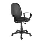 SILLA SECRETARIAL CON BRAZOS TELA CONTEMPO NEGRO