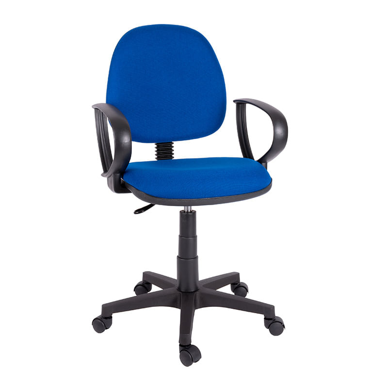 SILLA SECRETARIAL CON BRAZOS TELA CONTEMPO AZUL