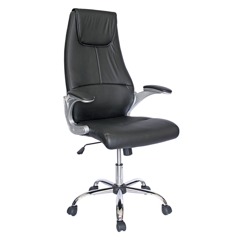 SILLON EJECUTIVO ECOAREZZO RESPALDO ALTO VINIPIEL NEGRO