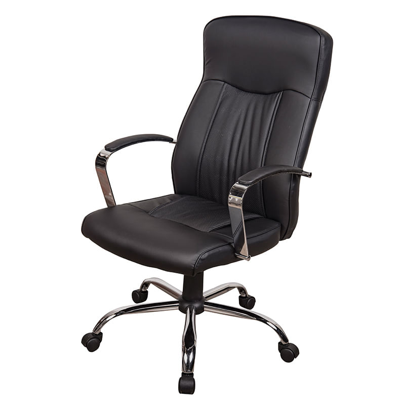 SILLON EJECUTIVO RESPALDO ALTO PIEL/VINIL NEGRO KLAVE