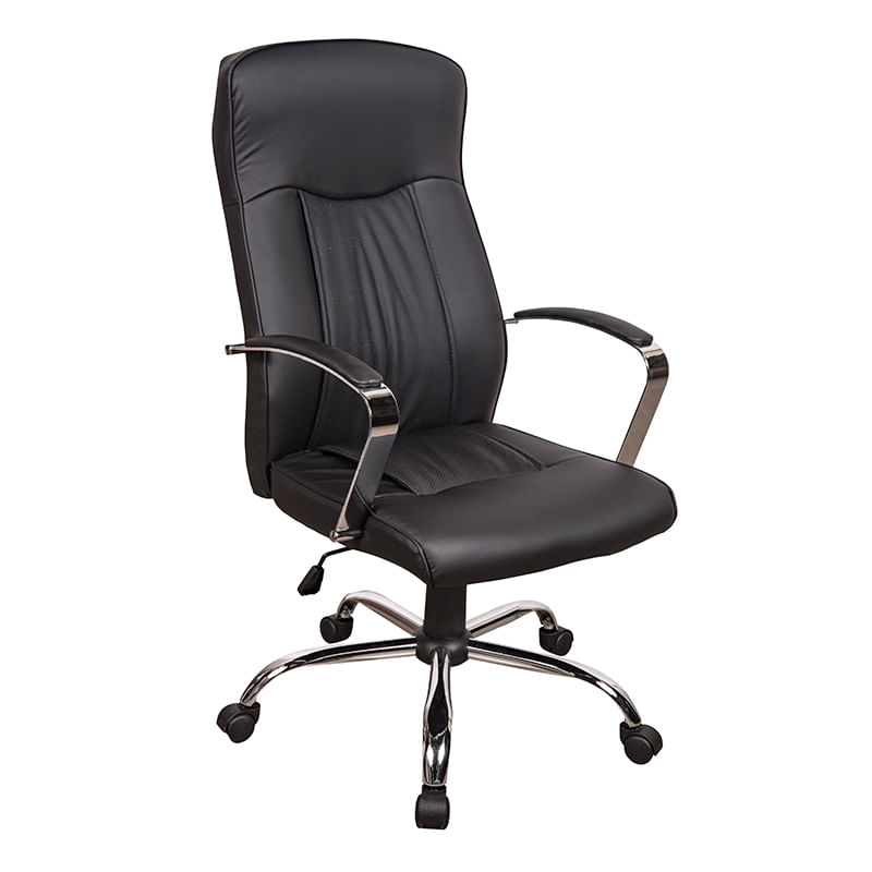 SILLON EJECUTIVO RESPALDO ALTO PIEL/VINIL NEGRO KLAVE