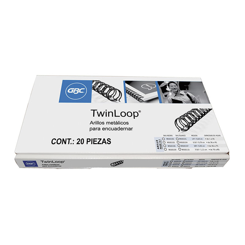 ARILLO METALICO 3/8" NEGRO 20PZAS TWIN LOOP
