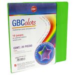 CUBIERTA PLASTICA CARTA VERDE COMBINADAS 20 PIEZAS GBColors