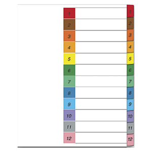 SEPARADOR 12DIV CARTA NUMERICO WJ
