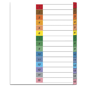 SEPARADOR 15DIV CARTA NUMERICO WJ
