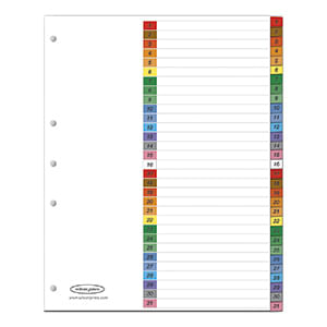 SEPARADOR 31DIV CARTA NUMERICO WJ