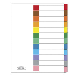 SEPARADOR 12DIV CARTA COLORES SURTIDOS WJ