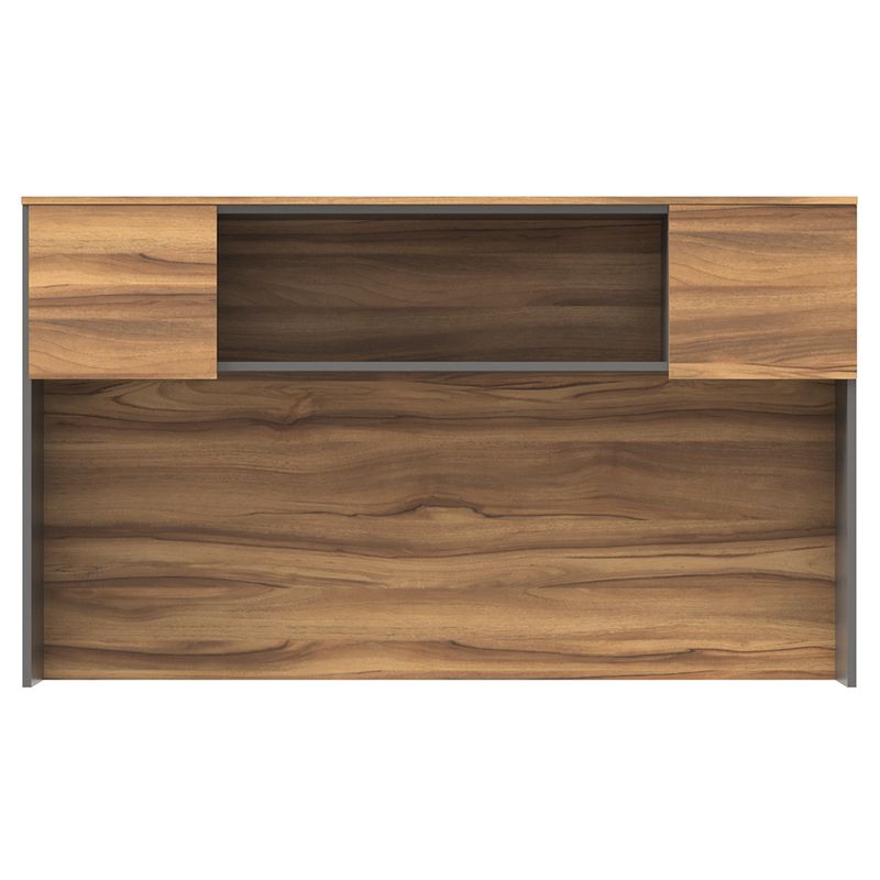 LIBRERO SOBRE CREDENZA 2 PTAS NOGAL TERRACOTA CON ANTRACITA