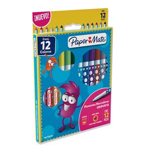 Marcador Delgado Colores Unipunta Con 12 Papermate G10106