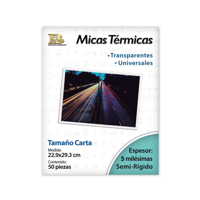 MICA TERMICA CARTA 229X293CM 50PZAS (5MIL)