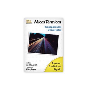 Mica Termica Tipo Postal 9.5X13.5Cm 100Pzas (8 Mil) 7501701313312
