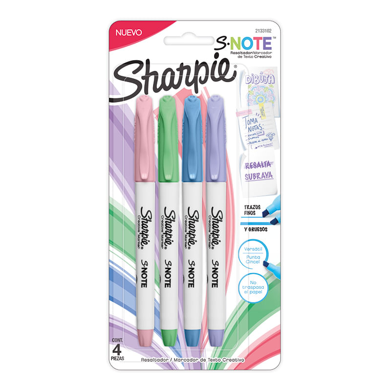RESALTADOR SHARPIE S*NOTE BLT CON 4 PASTEL