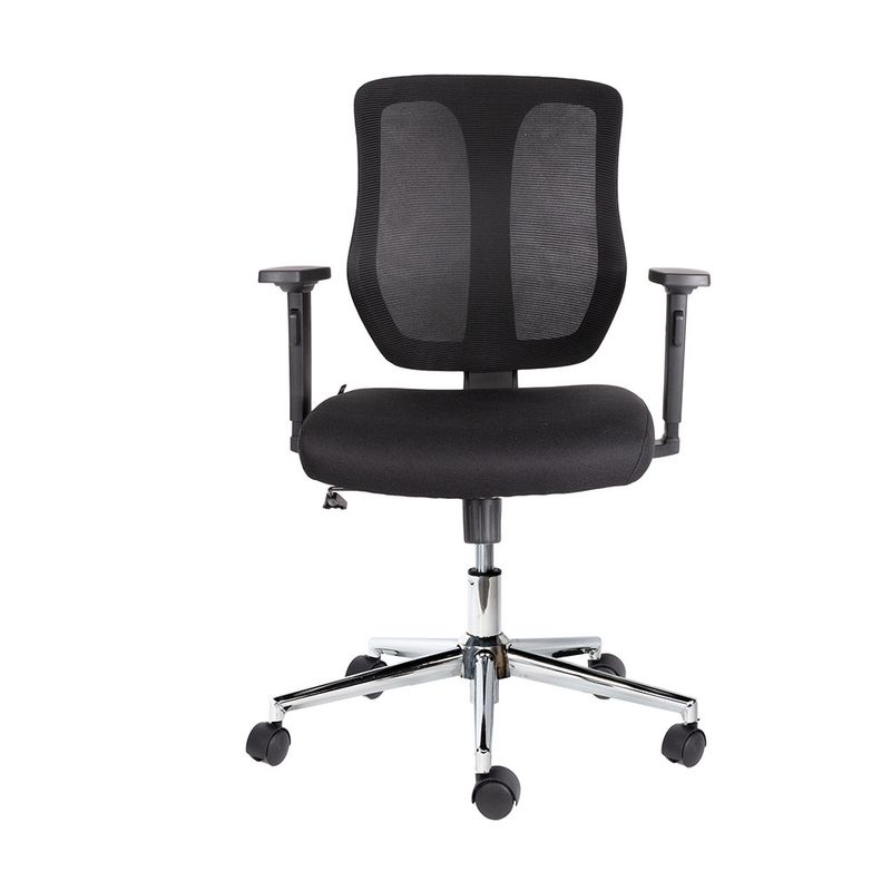 SILLA SECRETARIAL C/BRAZOS TELA RESPALDO MALLA WIND NEGRO