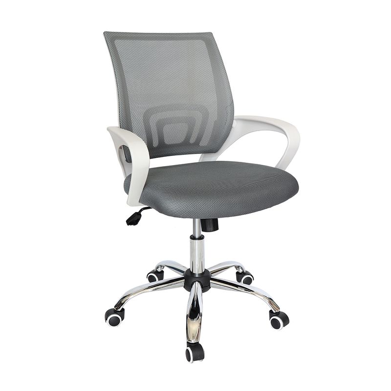 SILLA SECRETARIAL CON BRAZOS MALLA ECOCHAIR BLANCA