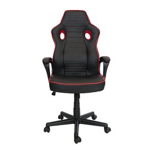 Sillon Gamer 3 Vinipiel Negro Con Rojo Offiho Gamer 003