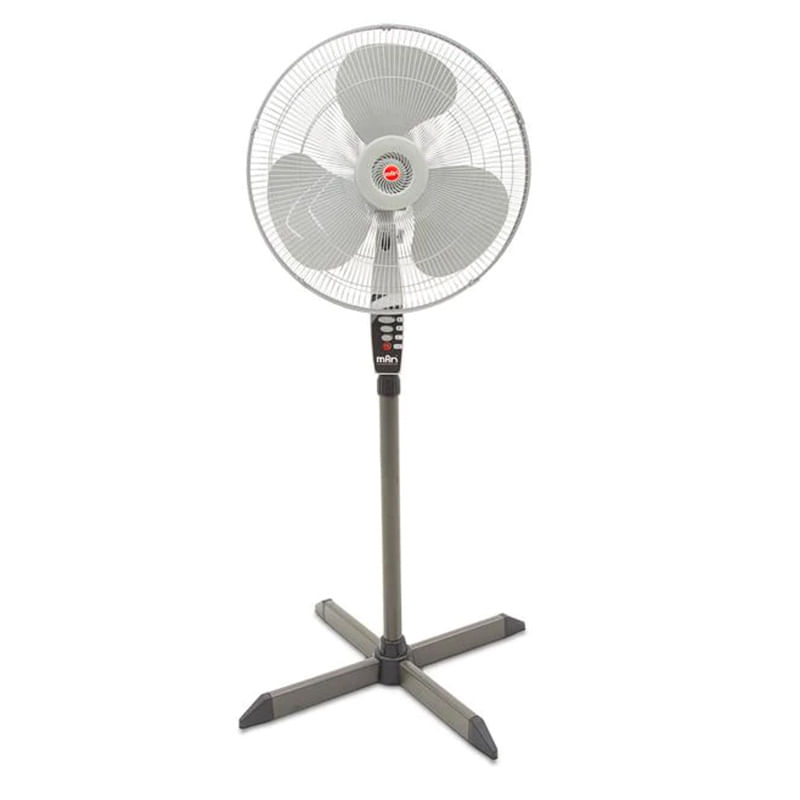 VENTILADOR DE PEDESTAL 18" MAN ASPAS PLASTICO, REJILLAS METALICAS, GRIS