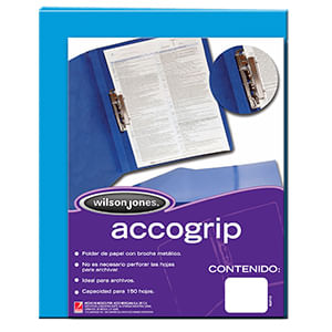 CARPETA ACCOGRIP CARTA CON PALANCA AZUL CLARO