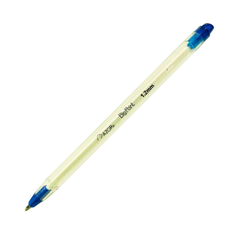 BOLÍGRAFO AZUL BIG POINT  BARRIL TRANSP