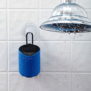 BOCINA PORTATIL BLUETOOTH RECARGABLE AZUL RESISTENTE AL AGUA