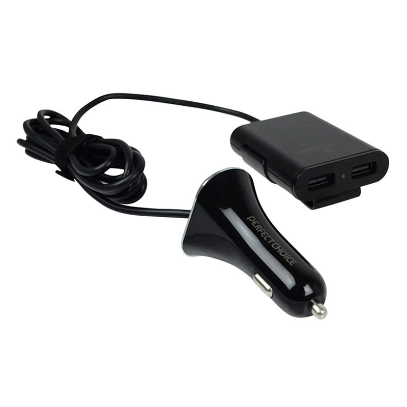 CARGADOR MULTIPLE PARA AUTO USB NEGRO