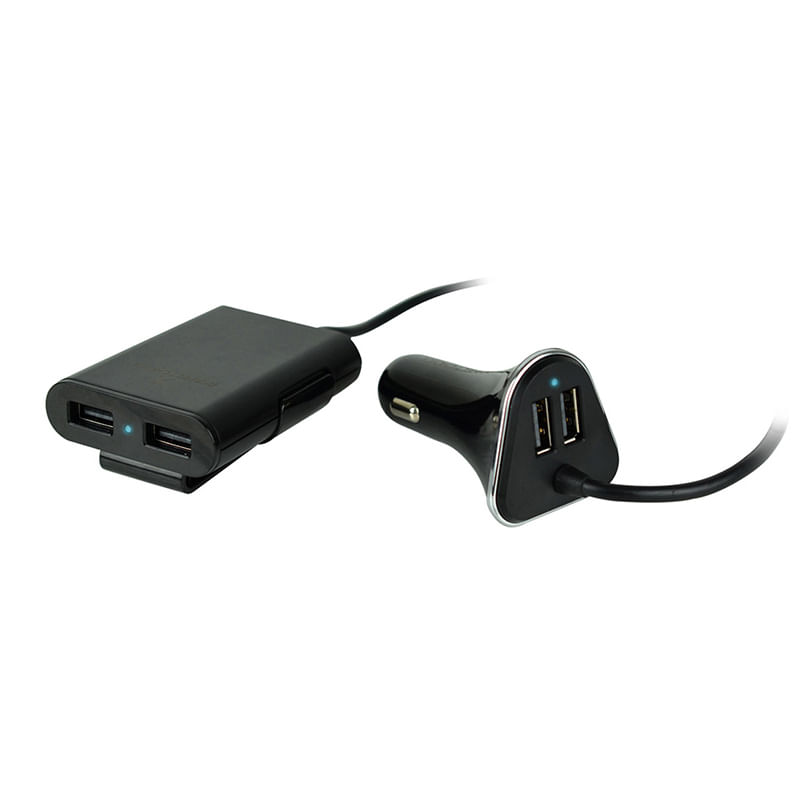 CARGADOR MULTIPLE PARA AUTO USB NEGRO