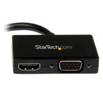 ADAPTADOR DE VIDEO MINI DISPLAYPORT A HDMI Y VGA, 19 CM, COLOR NEGRO