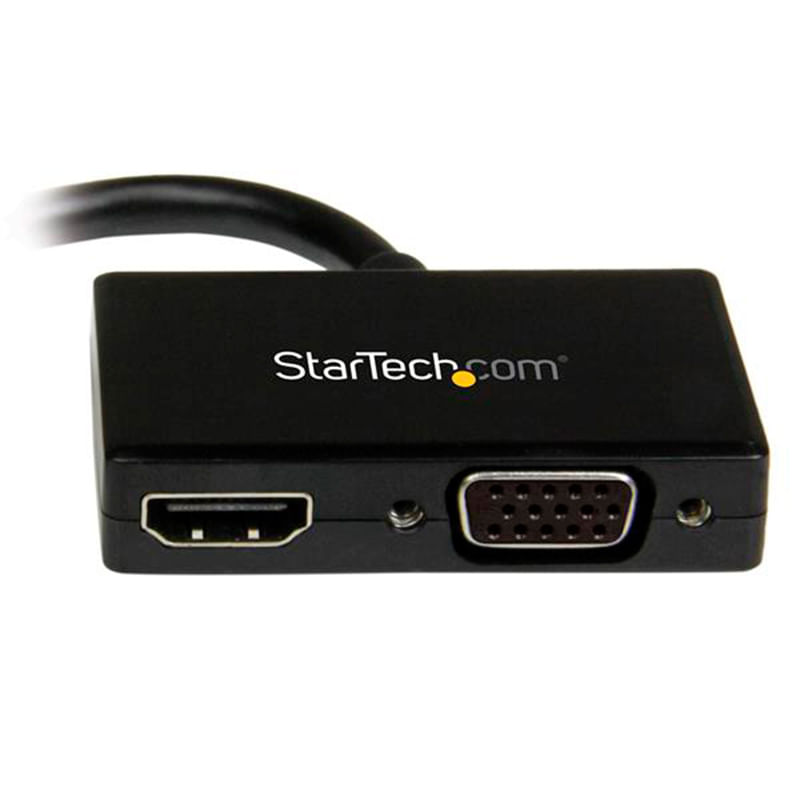 ADAPTADOR DE VIDEO MINI DISPLAYPORT A HDMI Y VGA, 19 CM, COLOR NEGRO