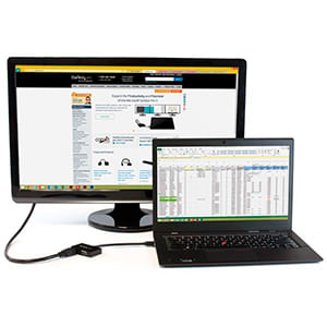 ADAPTADOR DE VIDEO MINI DISPLAYPORT A HDMI Y VGA, 19 CM, COLOR NEGRO