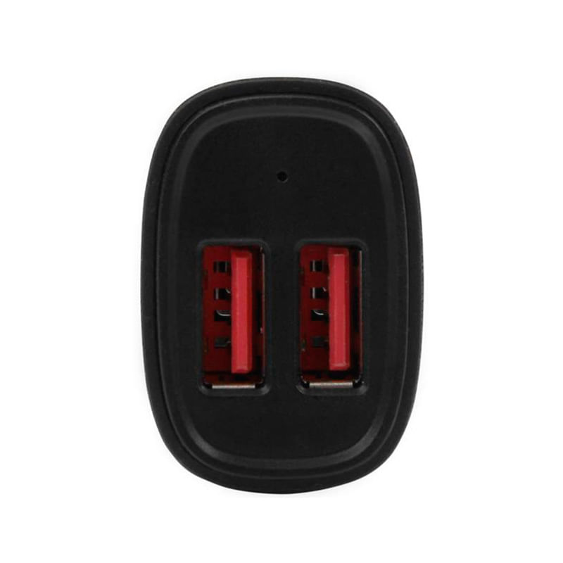 CARGADOR PARA AUTO DE DOBLE PUERTO USB, 48 A (24 A X 2), NEGRO