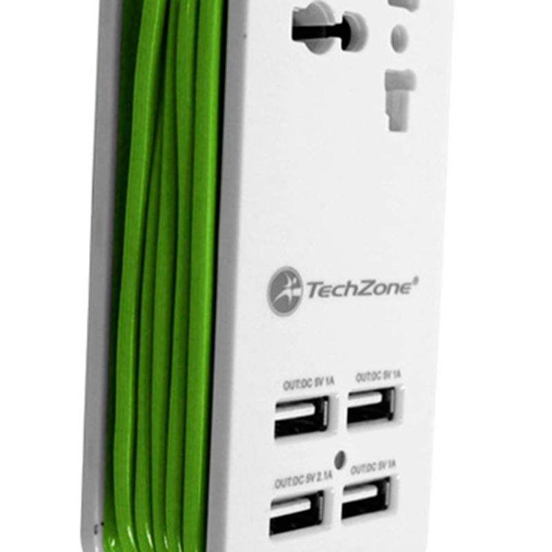ESTACION DE CARGA CON 4 USB, 1 TOMACORRIENTE, EXTENCION DE 15M