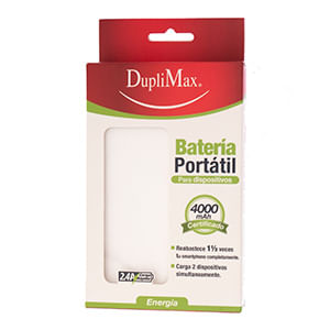 BATERIA PORTATIL DE 4000 MAH, 1 USB 24A, 1USB 14