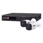 KIT DE VIDEO VIGILANCIA, DVR 4CH + 2 CAMARAS BALA IR DE 15M +2 CABLES DE 20M