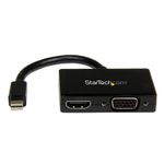 ADAPTADOR DE VIDEO MINI DISPLAYPORT A HDMI Y VGA, 19 CM, COLOR NEGRO