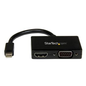 Adaptador De Video Mini Displayport A Hdmi Y Vga, 19 Cm, Color Negro Mdp2Hdvga
