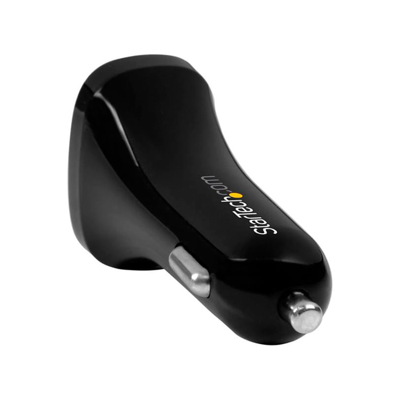 CARGADOR PARA AUTO DE DOBLE PUERTO USB, 48 A (24 A X 2), NEGRO