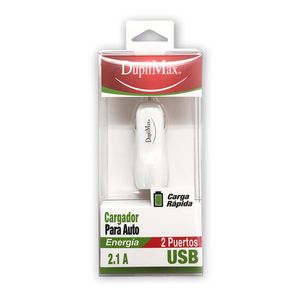 Cargador Para Auto Usb 2.1 Amperes Blanco 325060