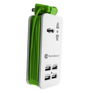 Estacion De Carga Con 4 Usb, 1 Tomacorriente, Extencion De 1.5M Tz15Chs-Br