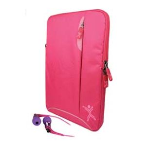 Kit Funda Protectora Para Tablet 7 Solids C/Audifonos Rosa Pc-983309