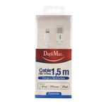 CABLE LIGHTNING 8 PINES A USB 15M P/IPHONE/IPAD/IPOD