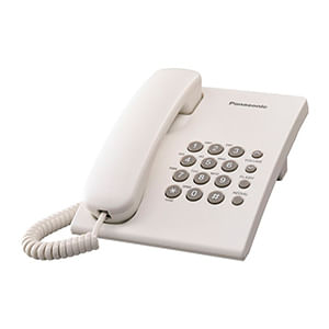 Telefono Alambrico Basico Ts500Mew, Remarcado, Flash, Blanco Kx-Ts500Mew