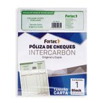 BLOCK POLIZA CHEQUE CARTA CARBON C/25JGS