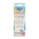 RESALTADORES DOBLE PUNTA PASTEL+NEON CON 6 PZAS